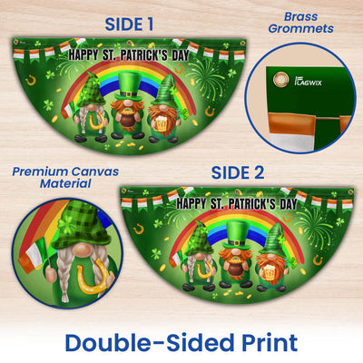 Irish Gnomes Happy St. Patrick's Day Irish Non-Pleated Fan Flag
