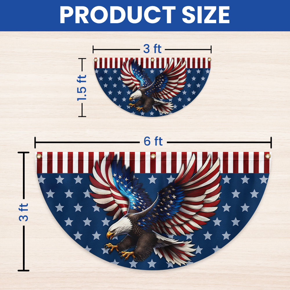 Patriotic Eagle We The People American Non-Pleated Fan Flag