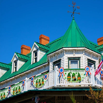 Happy Patrick's Day Gnomes Non-Pleated Fan Flag