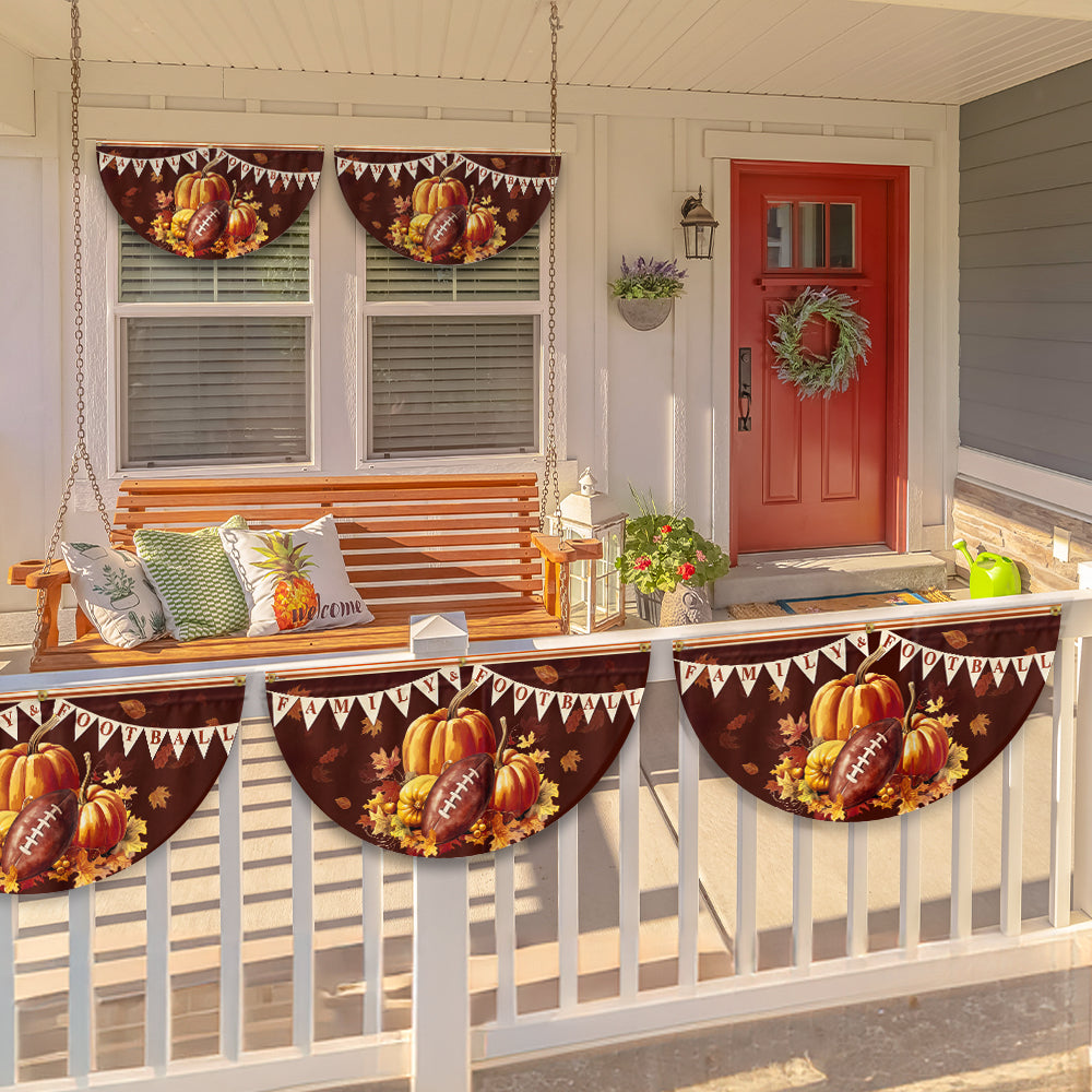 Fall Family And Football Non-Pleated Fan Flag