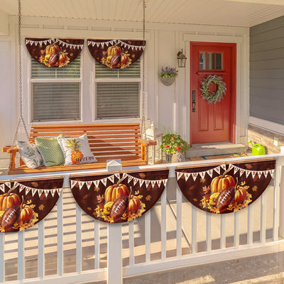 Fall Family And Football Non-Pleated Fan Flag