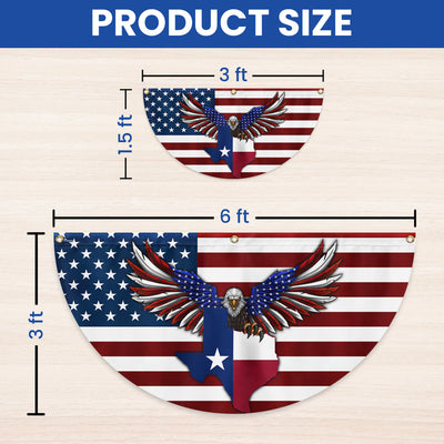 Texas Patriotic Eagle American Non-Pleated Fan Flag