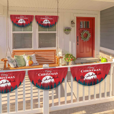 Christmas Fan Flag Xmas Santa's Sleigh Non-Pleated Fan Flag