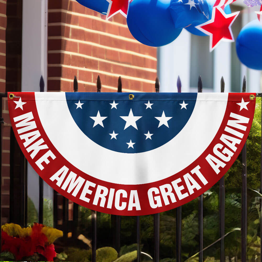 Make America Great Again Trump Patriotic Non-Pleated Fan Flag