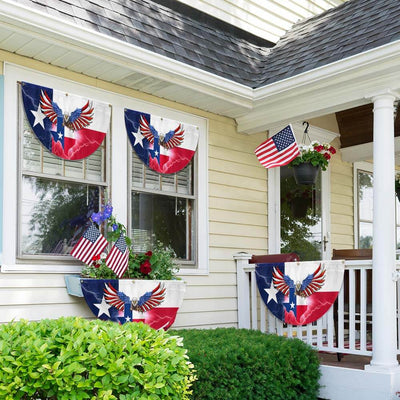 Texas Patriotic American Eagle Non-Pleated Fan Flag