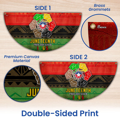 Celebrate Juneteenth African Non-Pleated Fan Flag