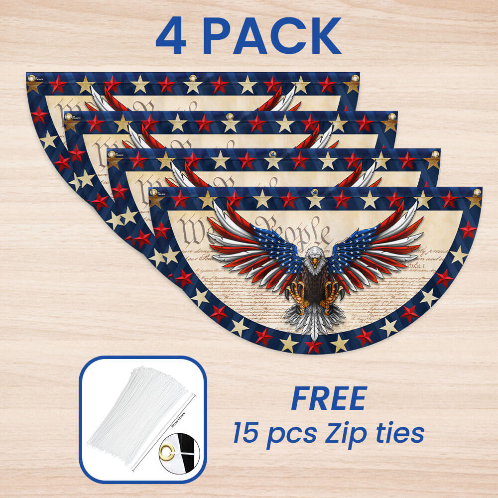 American Flag - We The People Patriotic Eagle Non-Pleated Fan Flag