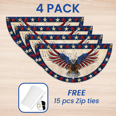 American Flag - We The People Patriotic Eagle Non-Pleated Fan Flag