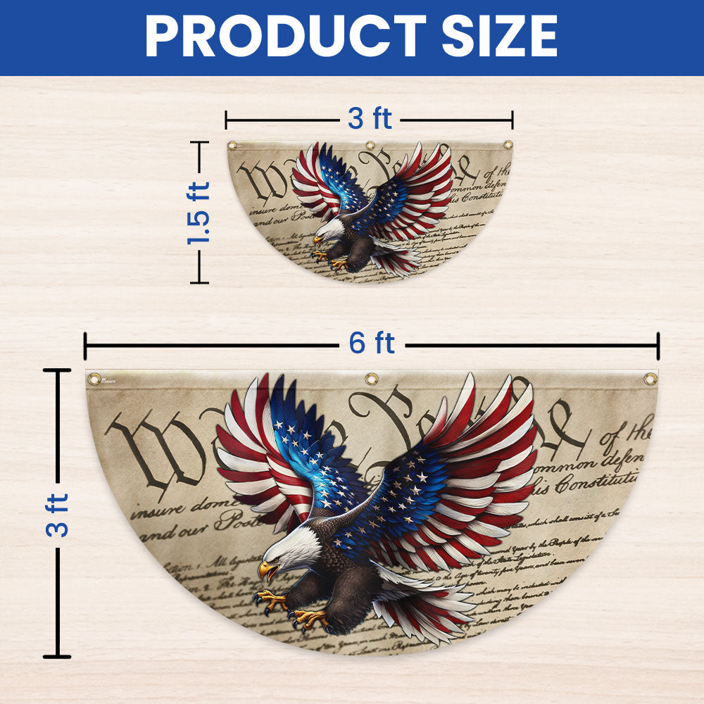 Flagwix American Flag - Patriotic Eagle We The People American Non-Pleated Fan Flag