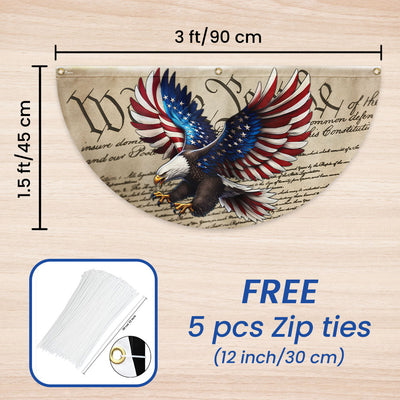 Flagwix American Flag - Patriotic Eagle We The People American Non-Pleated Fan Flag