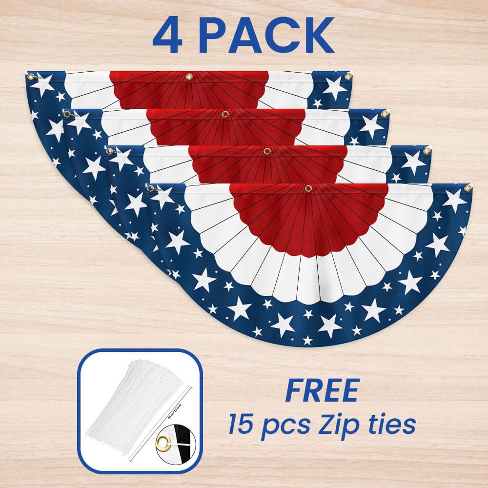 Flagwix American Flag - Patriotic Non-Pleated Fan Flag