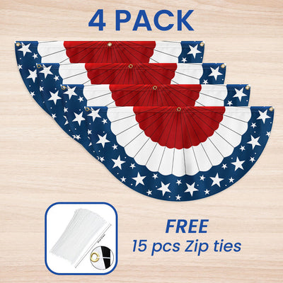 Flagwix American Flag - Patriotic Non-Pleated Fan Flag
