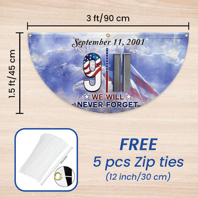 911 Patriot Day Never Forget September 11th Twin Towers 9/11 Non-Pleated Fan Flag