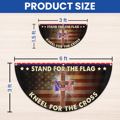 Stand For The Flag Kneel For The Cross Patriotic Non-pleated Fan Flag