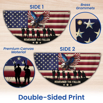 Remember the Fallen Veterans Memorial Day Patriotic Non-Pleated Fan Flag
