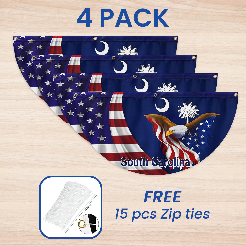 South Carolina Eagle Non-Pleated Fan Flag