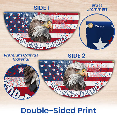 Flagwix American Flag - God Bless America Fan Flag - Veterans Day Flag