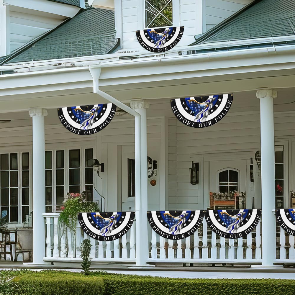 Thin Blue Line Eagle Back The Blue Non-Pleated Fan Flag