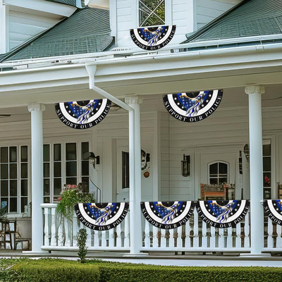 Thin Blue Line Eagle Back The Blue Non-Pleated Fan Flag