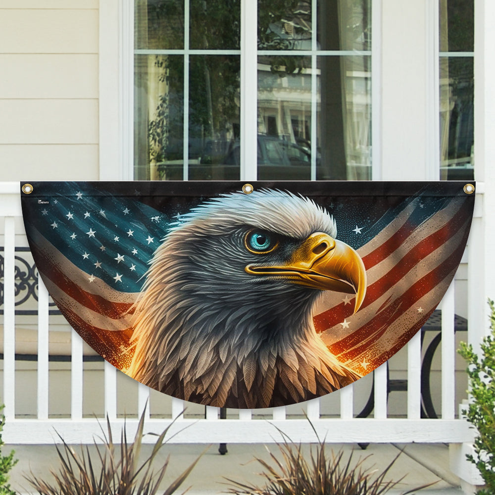American Flag - Eagle American Flag 4th of july Independence Day Non-Pleated Fan Flag