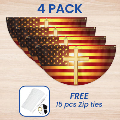 Faith Of Jesus Christian Cross Non-Pleated Fan Flag