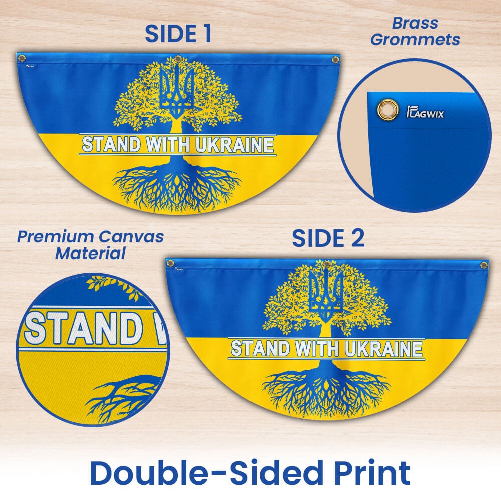 Stand With Ukraine Non-Pleated Fan flag