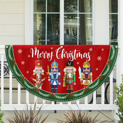 Nutcracker Merry Christmas Non-Pleated Fan Flag