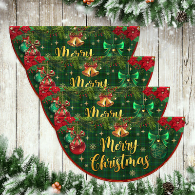 Merry Christmas Winter Holiday Decorations Non-Pleated Fan Flag