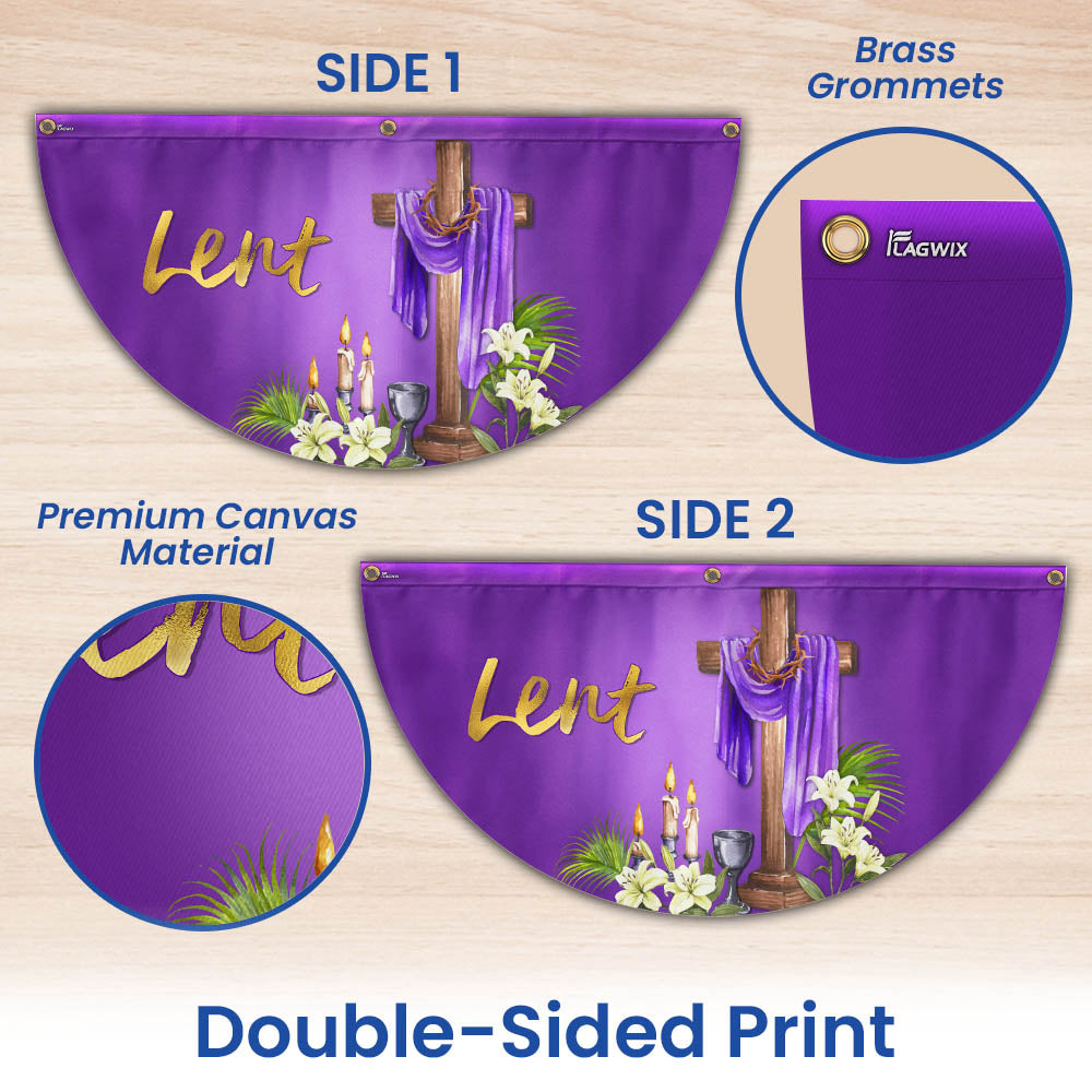 The Season Of Lent Easter Christian Non-Pleated Fan Flag