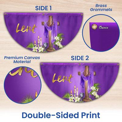 The Season Of Lent Easter Christian Non-Pleated Fan Flag