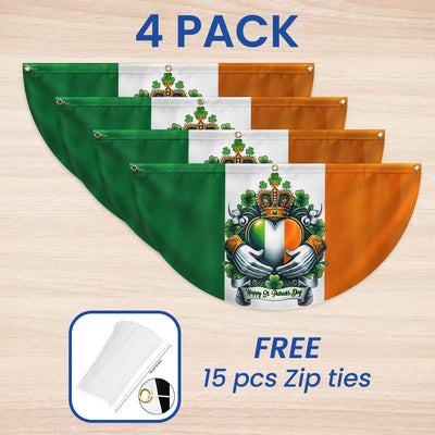 Happy St. Patrick’s Day Claddagh Symbol Irish Non-Pleated Fan Flag