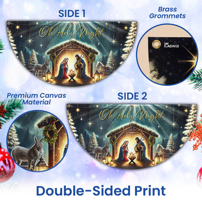 Christmas Nativity Of Jesus Christ Holy Night Non-Pleated Fan Flag  3-Day Shipping