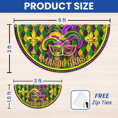 Mardi Gras Non-Pleated Fan Flag, Trending Party Vibes in 2026