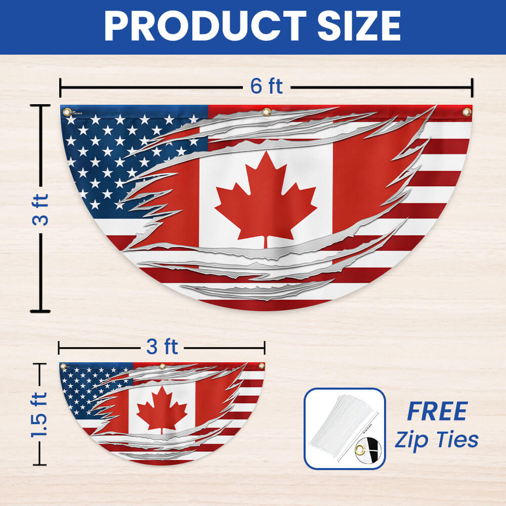 Canada US Friendship Canadian American Non-Pleated Fan Flag