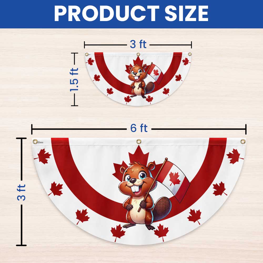 Happy Canada Day Beaver 1st Of july Non-Pleated Fan Flag