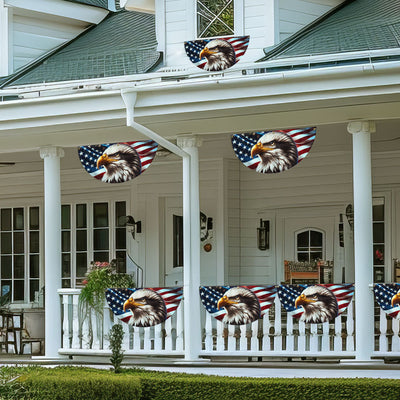 Patriotic Eagle American Non-Pleated Fan Flag 3-Day Shipping