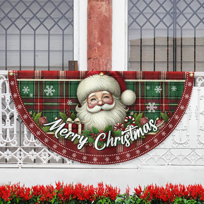 Santa Claus Merry Christmas Non-Pleated Fan Flag