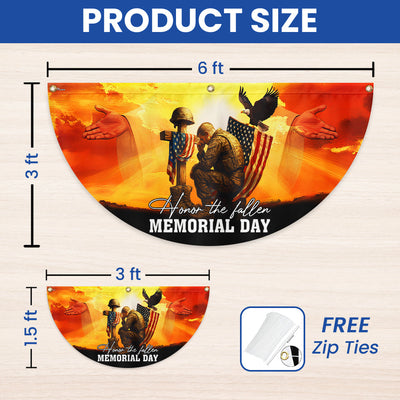 Honor The Fallen Memorial Day Non-Pleated Fan Flag