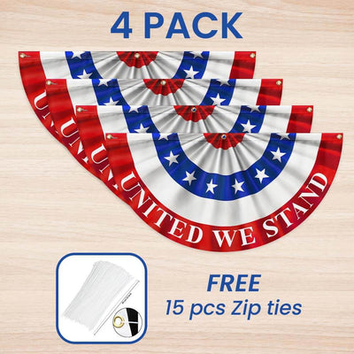 Flagwix American Flag - Happy 4th Of july United We Stand Non-pleated Fan Flag