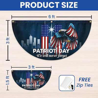 Patriot Day 9/11 Eagle We Will Never Forget Non-Pleated Fan Flag