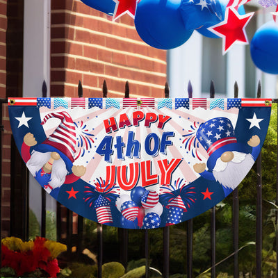 Flagwix American Flag - Happy 4th Of july Independence Day Gnomes Non-Pleated Fan Flag