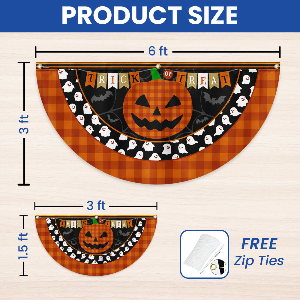 Halloween Pumpkin Trick or Treat Non-Pleated Fan Flag