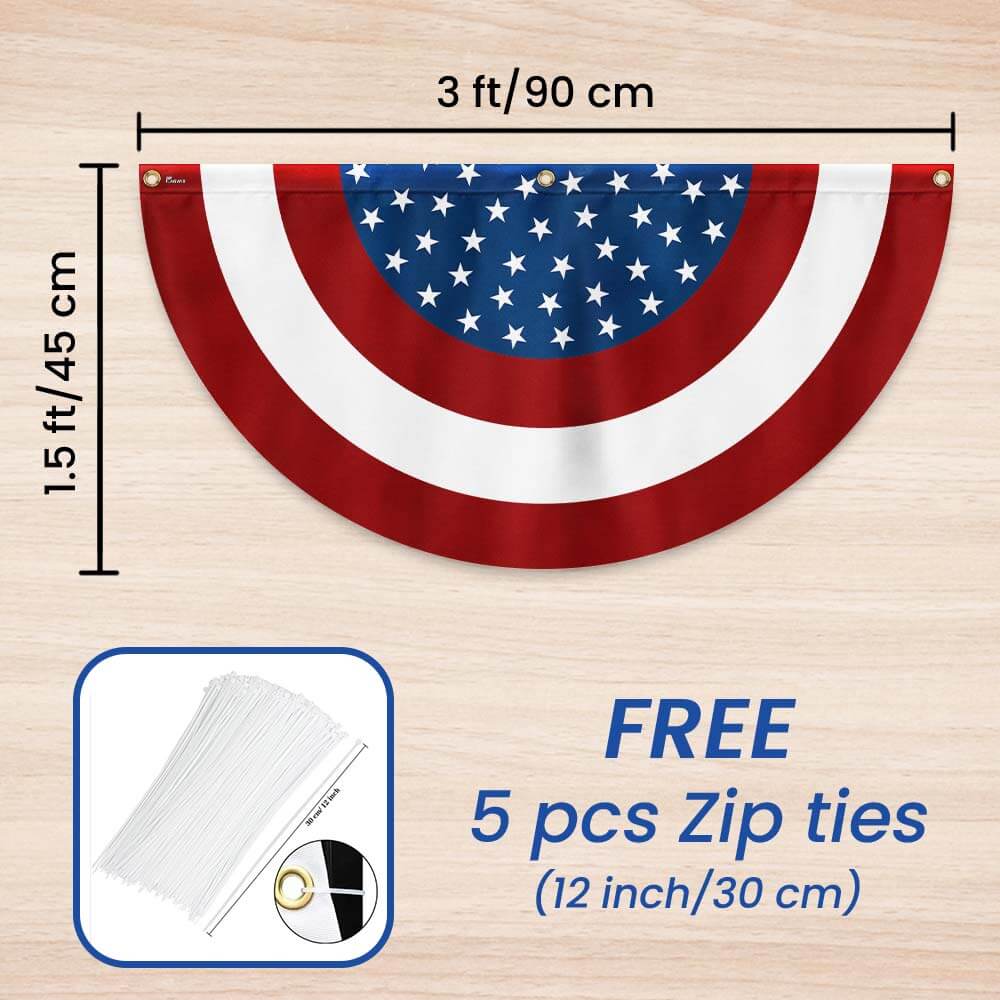 American Flag | Stripes and Stars Non-Pleated Fan Flag