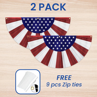 Flagwix American Flag - Patriotic American Non-Pleated Fan Flag