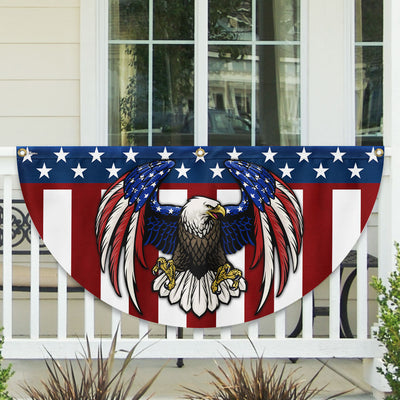 American Bald Eagle Patriotic Non-Pleated Fan Flag